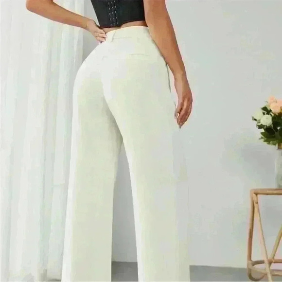 SHEIN PETITE High Waist Plicated
Detail Wide Leg Suit Tailor Pants large - Picture 2 of 8